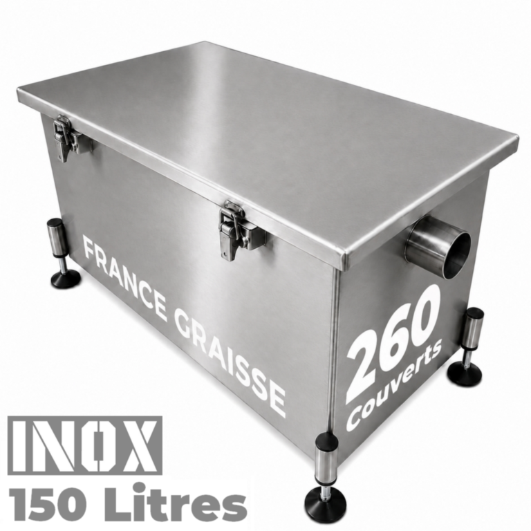 Bac à graisse restaurant 260 Couverts - 160L - Inox sous plonge ou sous évier (Gamme PREMIUM)