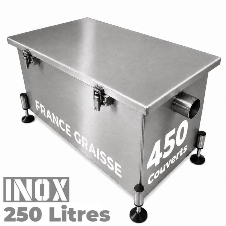 Bac à graisse restaurant 450 Couverts - 250L - Inox sous plonge ou sous évier (Gamme PREMIUM)
