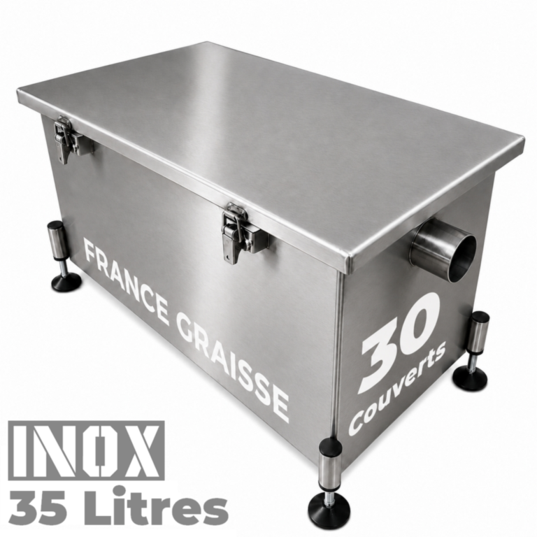 Bac à graisse restaurant 30 Couverts - 35L - Inox sous plonge ou sous évier (Gamme PREMIUM)