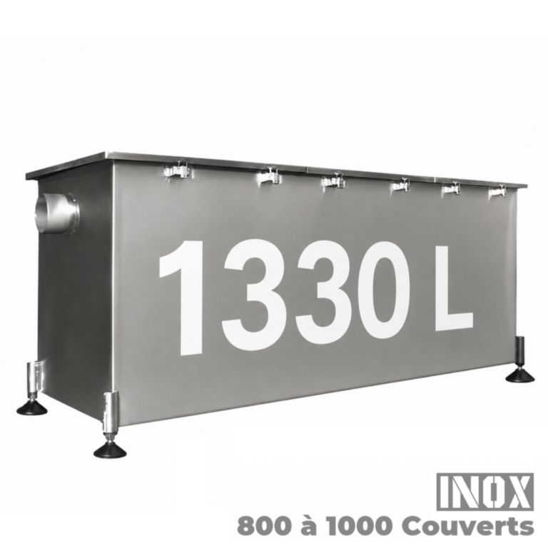 bac à graisse cave-extérieur 1000 couverts jour inox professionnel - 1330L