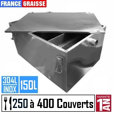 bac a graisse restaurant sous plonge en inox de 150 à 400 couverts jour - 120L