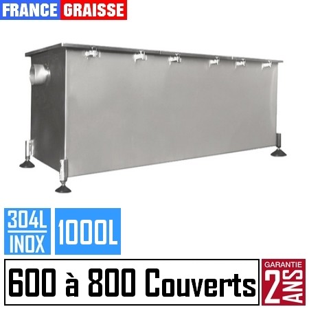 bac à graisse cave-extérieur 800 couverts jour inox professionnel - 1000L