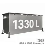 bac à graisse cave-extérieur 1000 couverts jour inox professionnel - 1330L