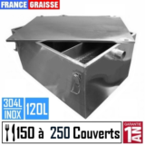 bac a graisse restaurant sous plonge en inox de 150 à 400 couverts jour - 120L